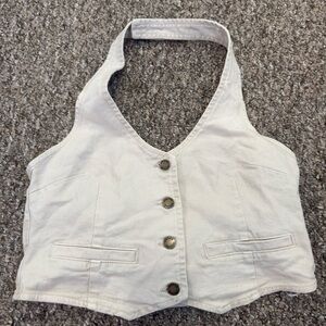 ROLLA’S Stretch Denim Halter Vest Top